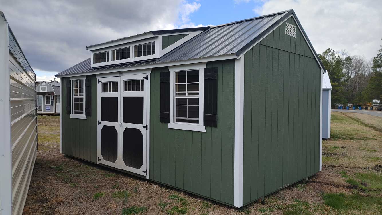 10' x 20' Rosemary Green A-Frame Side Utility Storage Shed with Dormer