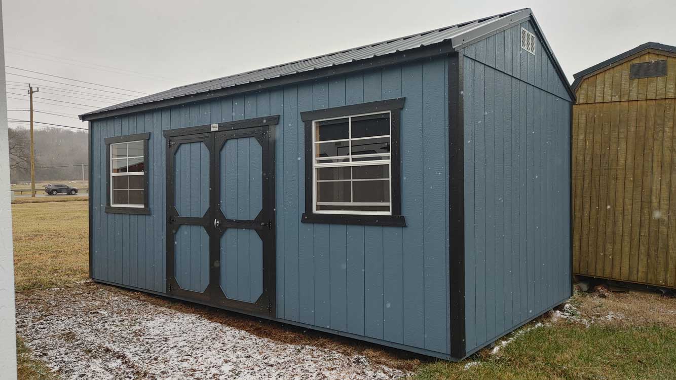 10' x 20' Smokey Blue A-Frame Side Utility Storage Shed