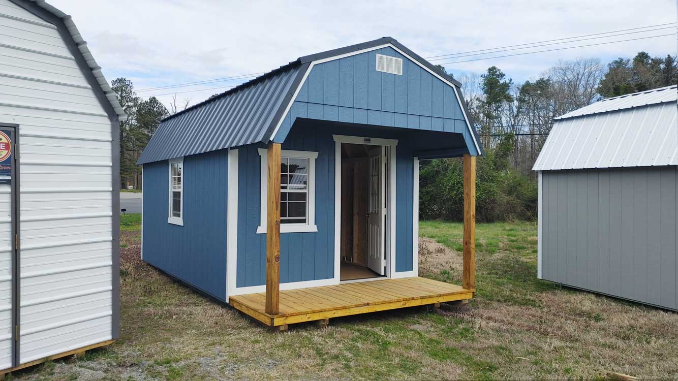 10' x 20' Smokey Blue Lofted Barn Playhouse Storage Shed
