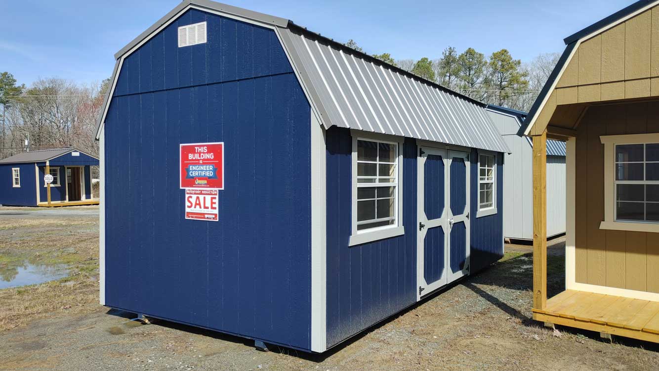 10' x 20' Anchors Aweigh Blue Side Lofted Barn Storage Shed