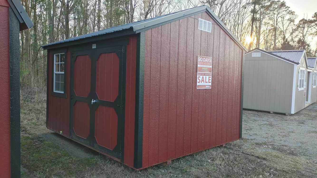 10' x 12' Barn Red A-Frame Side Utility Storage Shed