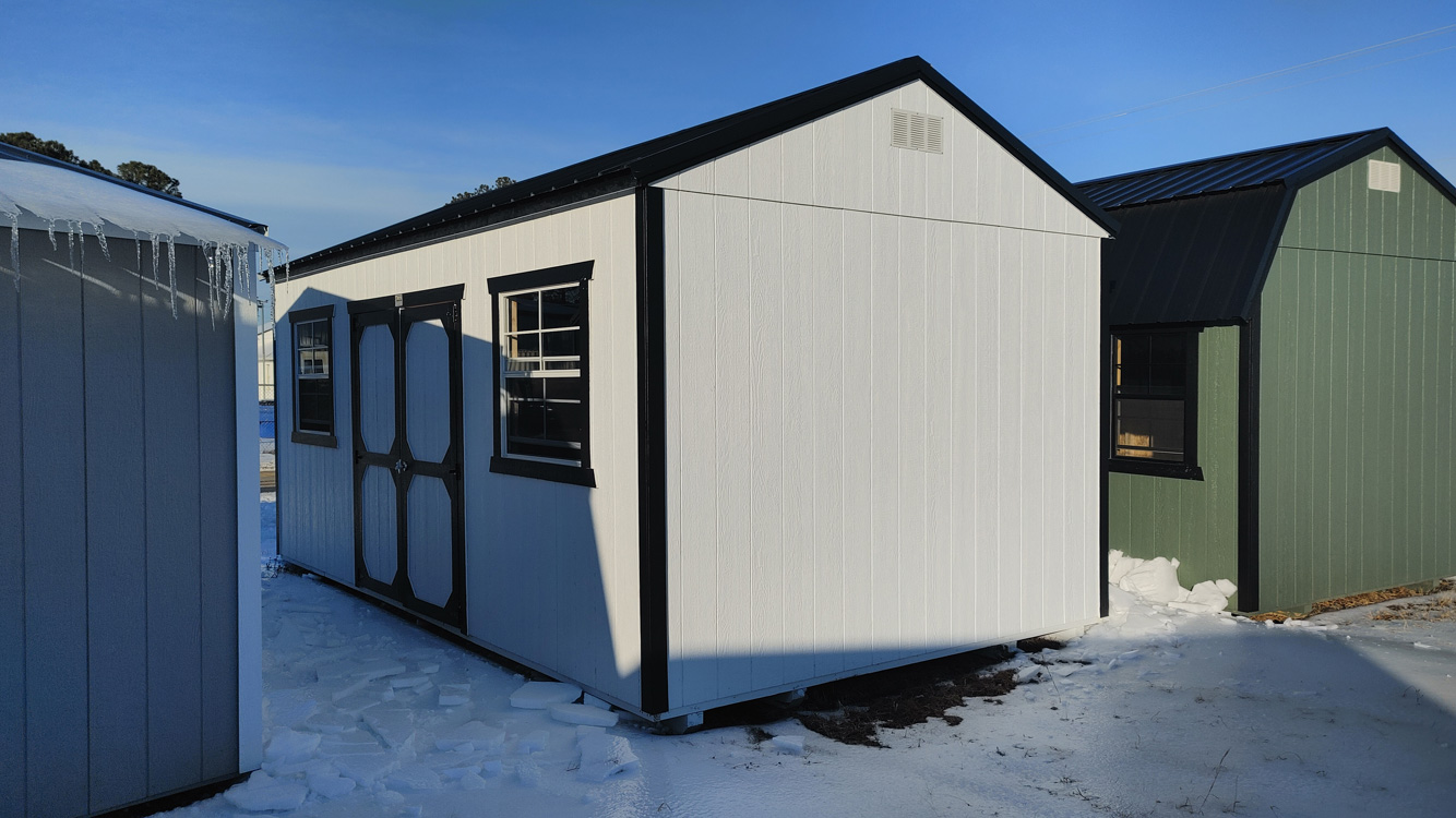 12' x 20' Barn White A-Frame Side Utility Storage Shed