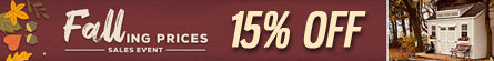 Old Hickory Buildings' FALLing prices Sale - 15% OFF
