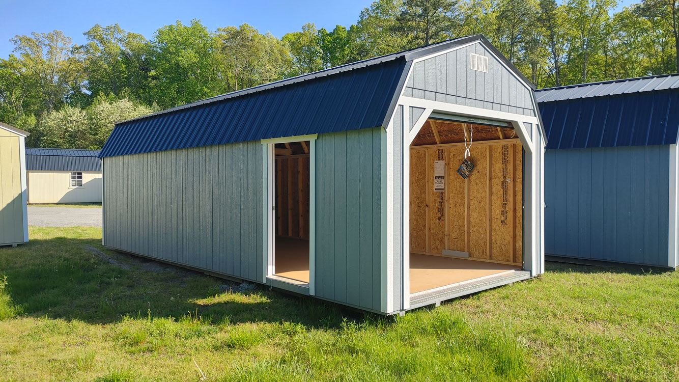 12' x 28' Steely Gray Lofted Barn Garage Storage Shed