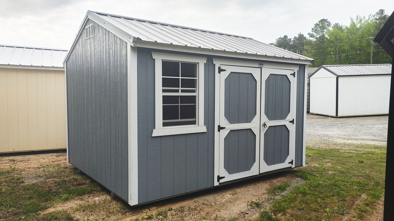 10' x 12' Steely Gray A-Frame Side Utility Storage Shed