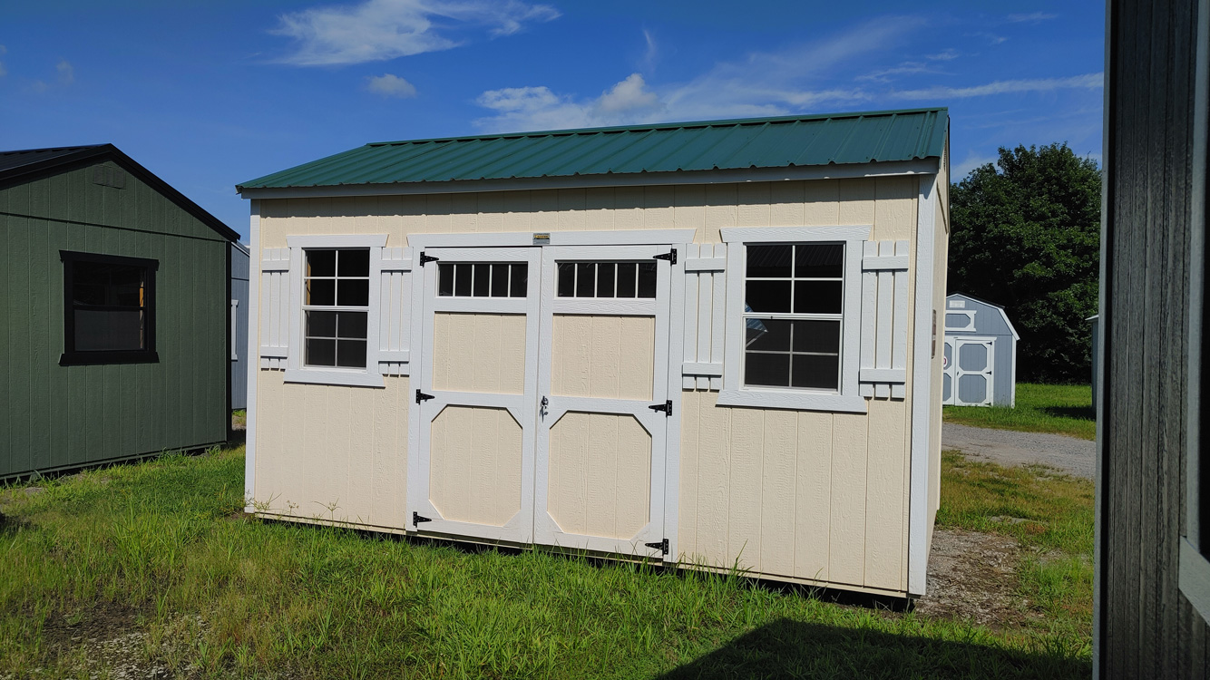 10' x 16' Beige A-Frame Side Utility Storage Shed