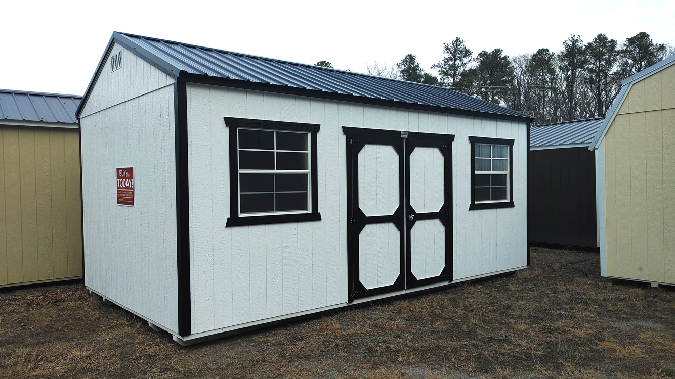 12' x 20' Barn White A-Frame Side Utility Storage Shed