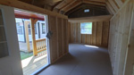 12' x 28' Rustic Red A-Frame Center Porch Side Utility Shed
