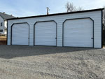 Fully Enclosed White Three Bay Garage 26' x 41' x 12'