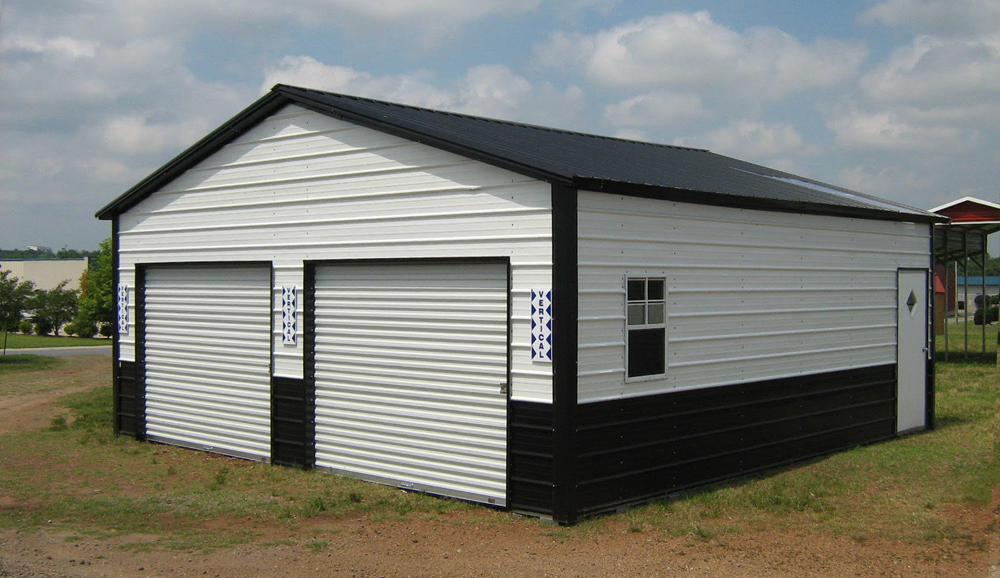 24 ft by 36 ft vertical two tone garage